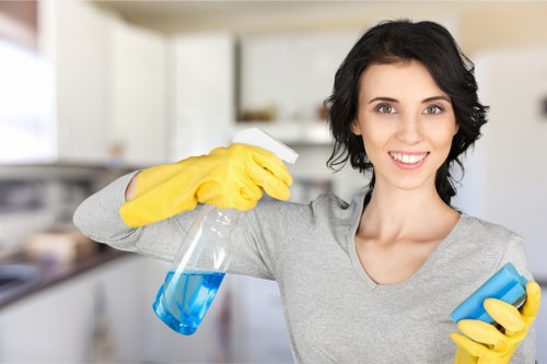 Local cleaners maintaining desks and shared office spaces in Surrey