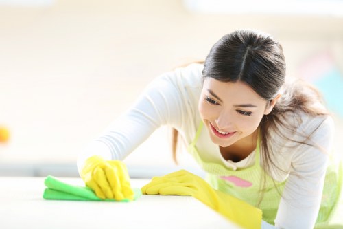 Local commercial carpet cleaning team working in a Surrey business property