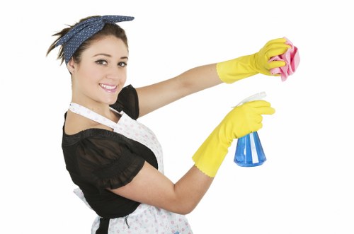 Professional cleaners in Surrey preparing a spotless interior