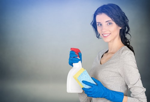 Curtain cleaning process being carried out in a Surrey property with easy access considerations